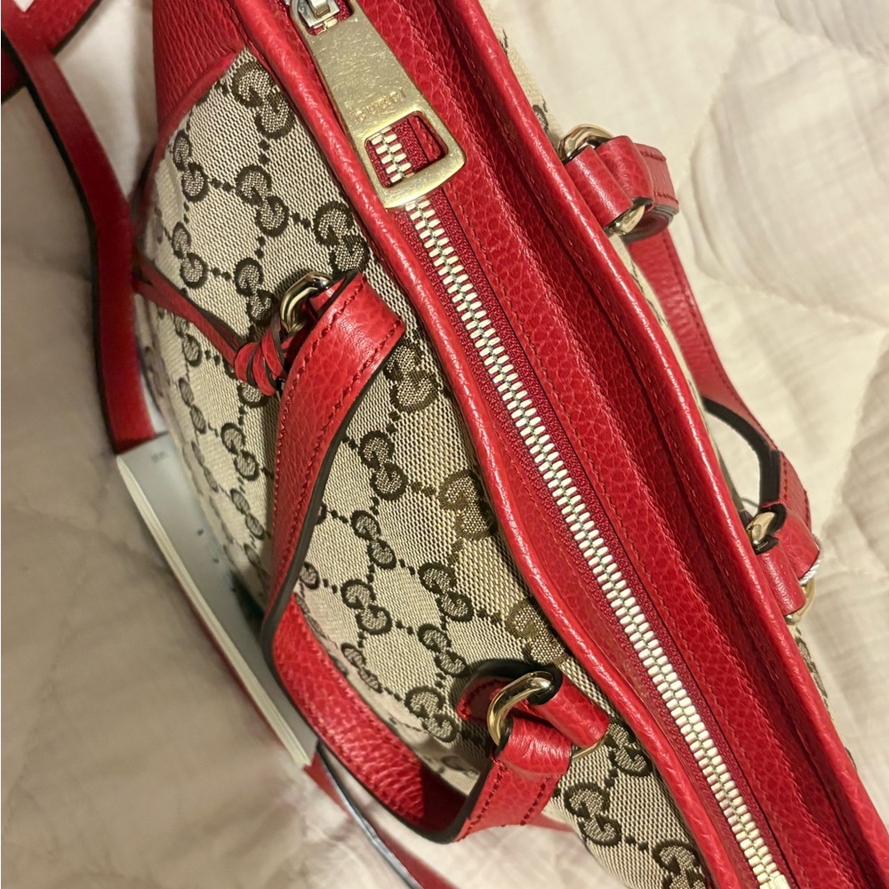Gucci Red and Tan Crossbody Bag - Picture 2 of 8